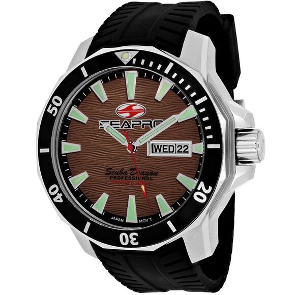 Seapro Men's Scuba Dragon Diver Limited Edition 1000 Meters Brown Dial Watch - - Picture 1 of 1